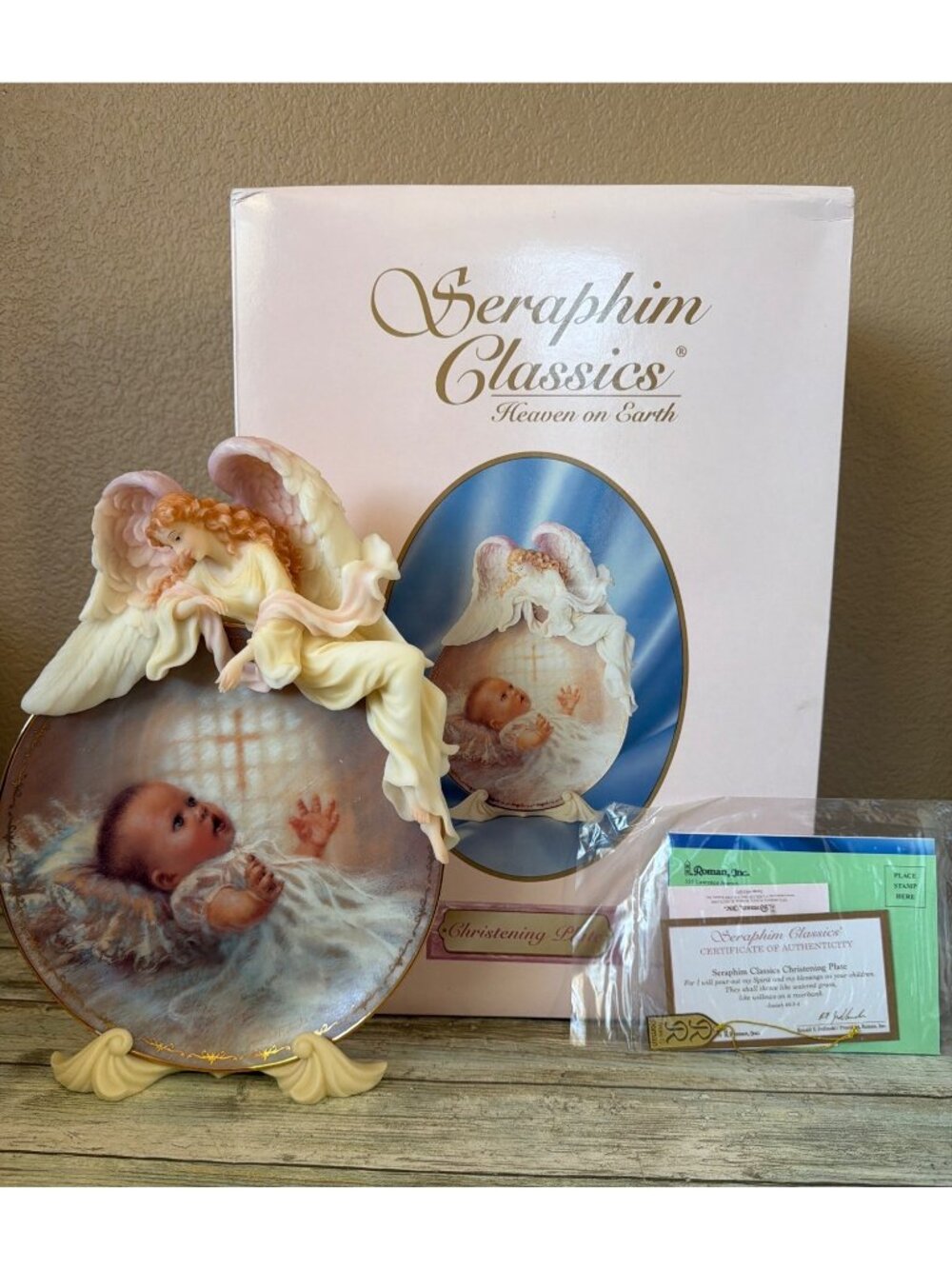 Seraphim Classics God's Treasure Christening Angel Plate Kathryn Fincher NEW - Picture 2 of 16